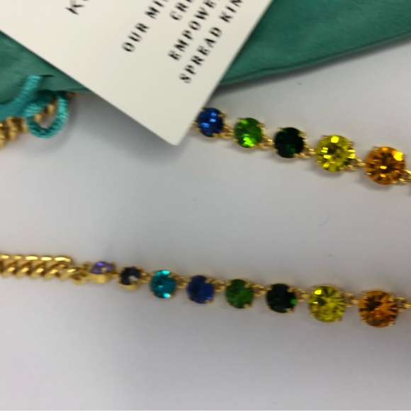 Kurt Geiger London Rainbow Multicolor Crystals Eagle Head Necklace Gold Tone - Picture 4 of 11